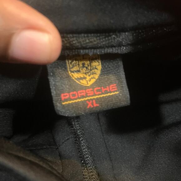 NWT Porsche Jacket Mens Black Embroidered Logo Full Zip Hooded - Picture 4 of 7